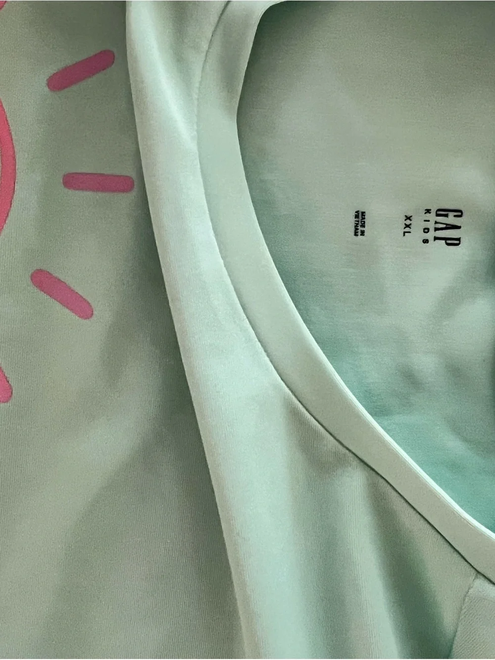 GAP Kids Long Sleeve Rash Guard Swim Top Mint Green Sun Wave Size XXL